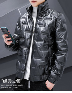 2021亮面棉衣男冬季外套韩版立领修身加厚保暖棉袄棉服S016-P55图片