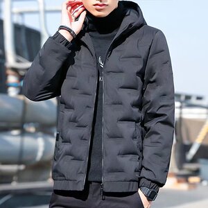 2025冬季+轻薄短款大码连帽辑格棉服棉衣潮流面包服男M9228-P43图片