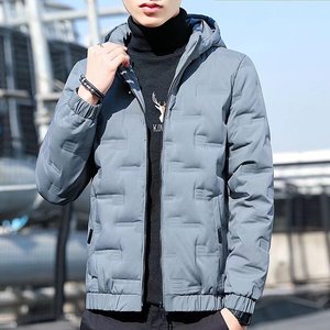 2025冬季+轻薄短款大码连帽辑格棉服棉衣潮流面包服男M9228-P43图片