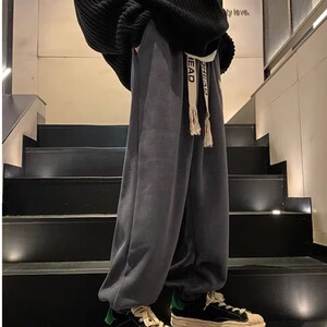 秋冬季加绒微弹裤子男潮流休闲青春时尚新款运动束脚裤AK73JR-P38图片