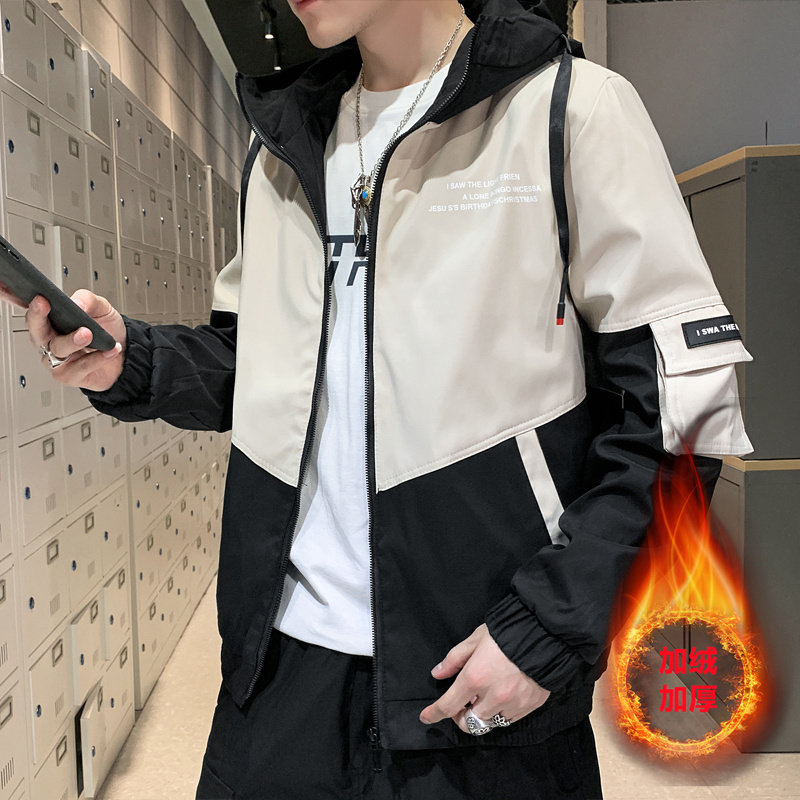 2025新款冬季潮流加绒加厚工装宽松男大码连帽夹克9601加绒-P45,男装夹克,星座1703A-1