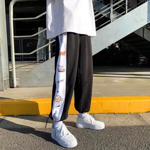 21年秋冬季ins港风太空人印花潮束脚卫裤5加绒BK556R-P25常规-P18图片