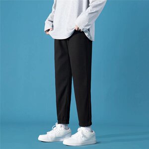 2025春秋新款休闲裤男韩版运动阔腿束脚裤华夫格卫裤潮牌K888-P25