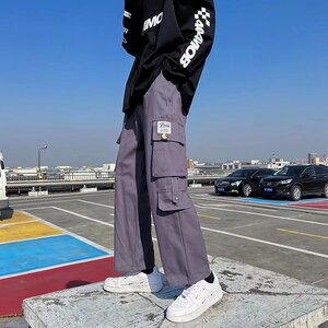 2025春季新款直筒宽松潮牌学生阔腿坠感休闲百搭裤子男K1759-P28图片