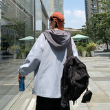 2025春秋新款港风工装外套男连帽潮牌ins宽松拼接夹克衫W1986-P55，男装夹克，星座1703A-1