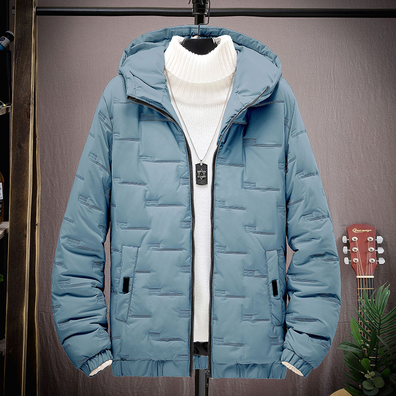 2025冬季+轻薄短款大码连帽辑格棉服棉衣潮流面包服男M9228-P43图片
