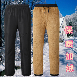 2025秋冬季中老年加绒加厚保暖棉裤大码爸爸装休闲长裤K1819-P38图片