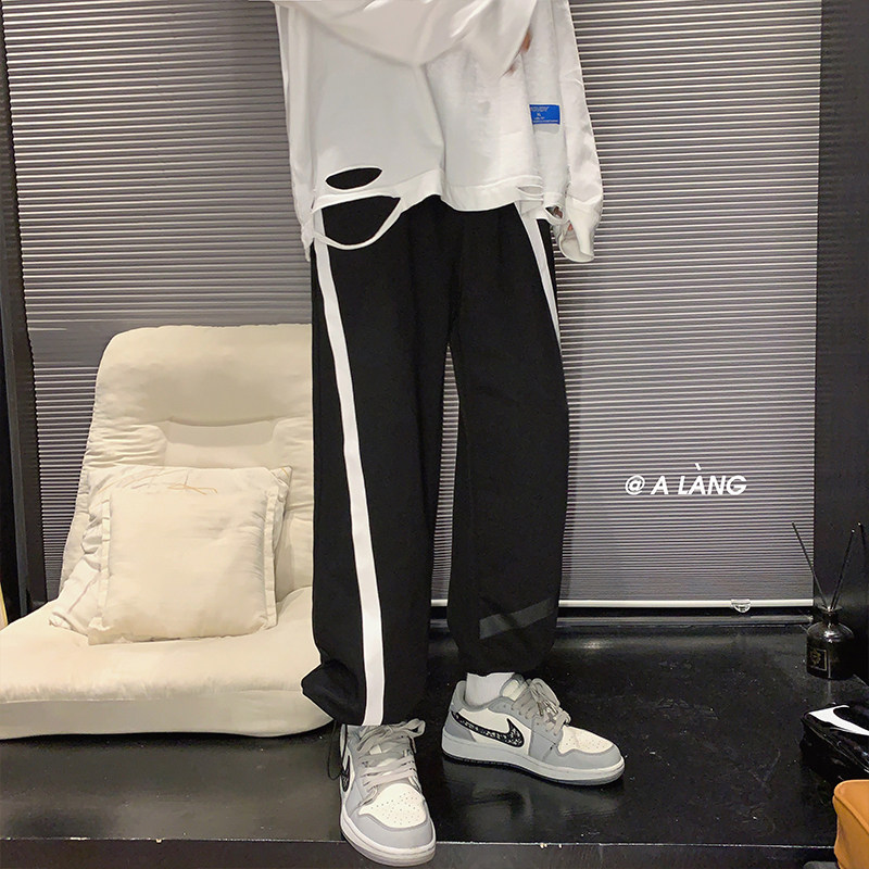 2025春秋新款潮牌hiphop个性宽松百搭裤子潮流束脚卫裤K108-P30,男装休闲裤,星座1703A-1