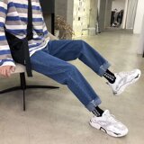 2025春秋新款宽松潮男港风百搭牛仔裤男休闲直筒牛仔裤K1119-P27，男装牛仔裤，星座1703A-1