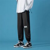 2025春秋新款韩版潮流束脚九分卫裤宽松灰色运动裤男士K2583-P25，男装休闲裤，星座1703A-1