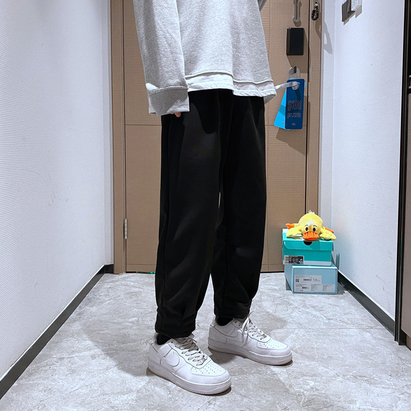 2025春秋新款韩版潮流直筒休闲宽松纯色束脚百搭长裤子A479-P30,男装休闲裤,星座1703A-1