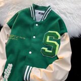 2025秋季新款毛呢棒球服字母刺绣夹克港风宽松棒球外套JK123-P60，男装夹克，星座1703A-1