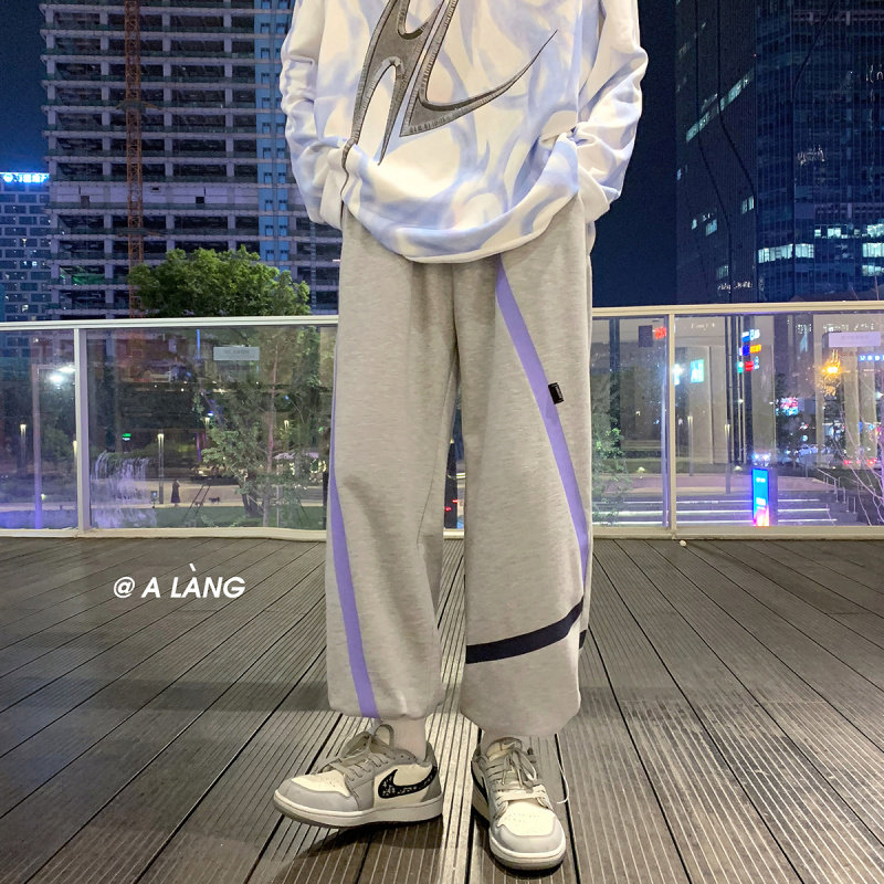 2025春秋新款潮牌hiphop个性宽松百搭裤子潮流束脚卫裤K108-P30,男装休闲裤,星座1703A-1
