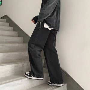 2025秋季新款休闲直筒裤宽松美式hiphop高街拖地阔腿裤WD133-P40图片