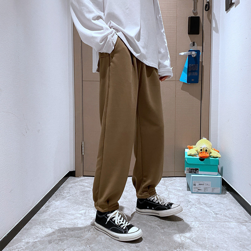 2025春秋新款韩版潮流直筒休闲宽松纯色束脚百搭长裤子A479-P30,男装休闲裤,星座1703A-1
