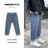 21秋季文艺常规流行青春潮流牛仔裤男气质原宿青少年百搭853-P35，男装牛仔裤，星座1703A-1
