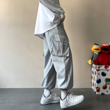 2025春秋季潮牌宽松抽绳束脚工装裤ins潮流休闲直筒裤HK21375-P30，男装工装外套，星座1703A-1