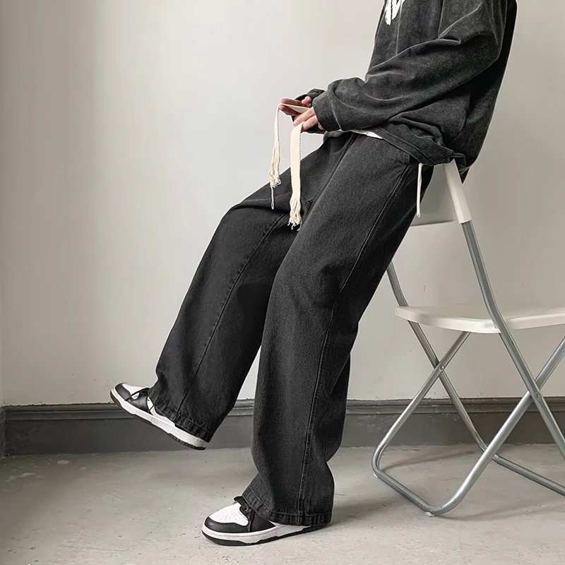 2025秋季新款休闲直筒裤宽松美式hiphop高街拖地阔腿裤WD133-P40图片