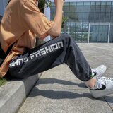21年秋季印花牛仔裤束脚裤直筒宽松ins港风休闲九分裤NB525-P35，男装牛仔裤，星座1703A-1