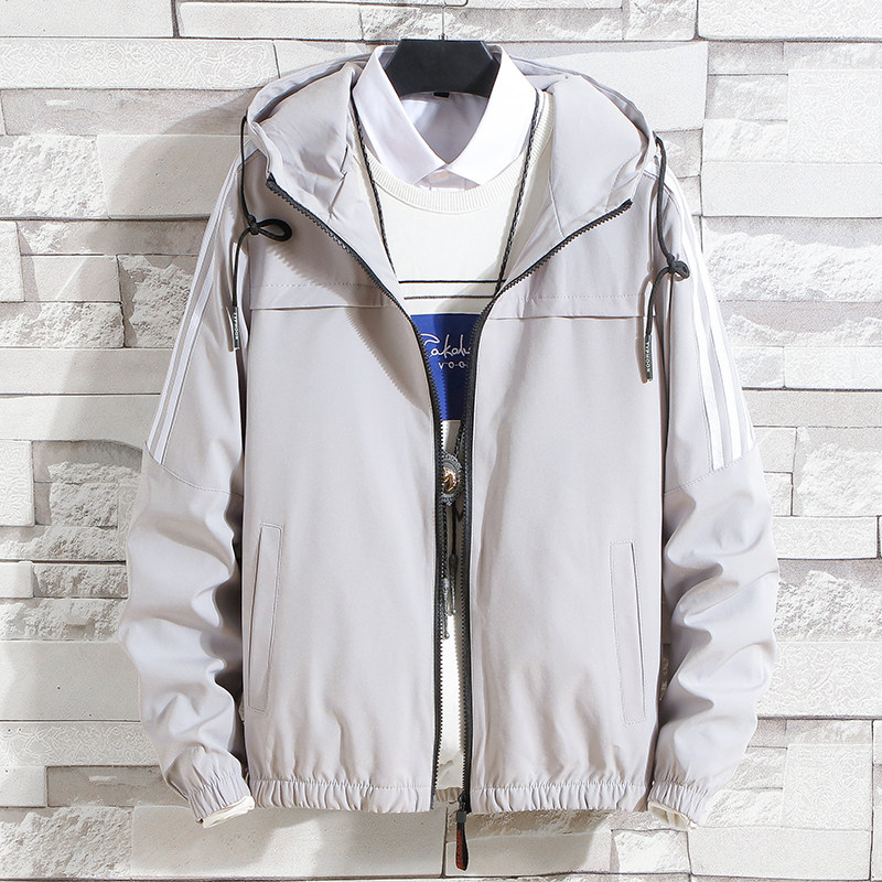 21年秋季ins港简约潮三条杠男士韩版潮流连帽外套JK652-P28，女装短外套，星座1703A-1