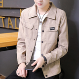 21港风ins秋季新款纯色夹克男潮流大码宽松工装休闲外套2801-P65，男装夹克，星座1703A-1