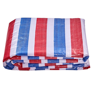 彩条布防水防晒加厚防雨布塑料布三色布油布遮雨遮阳帆布装修篷布