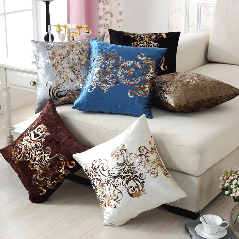 欧式沙发抱枕靠垫客厅床头汽车靠背腰垫抱枕套不含芯烫金现代简约在类目 居家布艺, 靠垫/抱枕中 - 来自Buy2taobao.com提供专业的淘宝代购服务