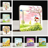 可爱遮丑灯开关贴墙贴卡通插座面板防脏防水贴纸创意简约装 饰贴画