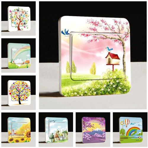 遮丑防脏房间卡通可爱墙壁开关贴