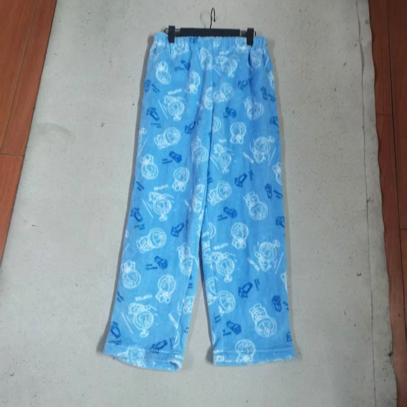 日单长裤珊瑚绒女装印花家居裤