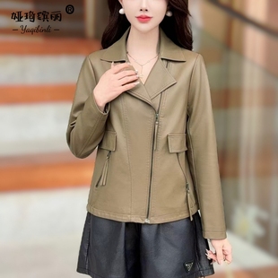 气质机车绵羊皮夹克上衣 时尚 海宁真皮皮衣女短款 外套2025春秋新款