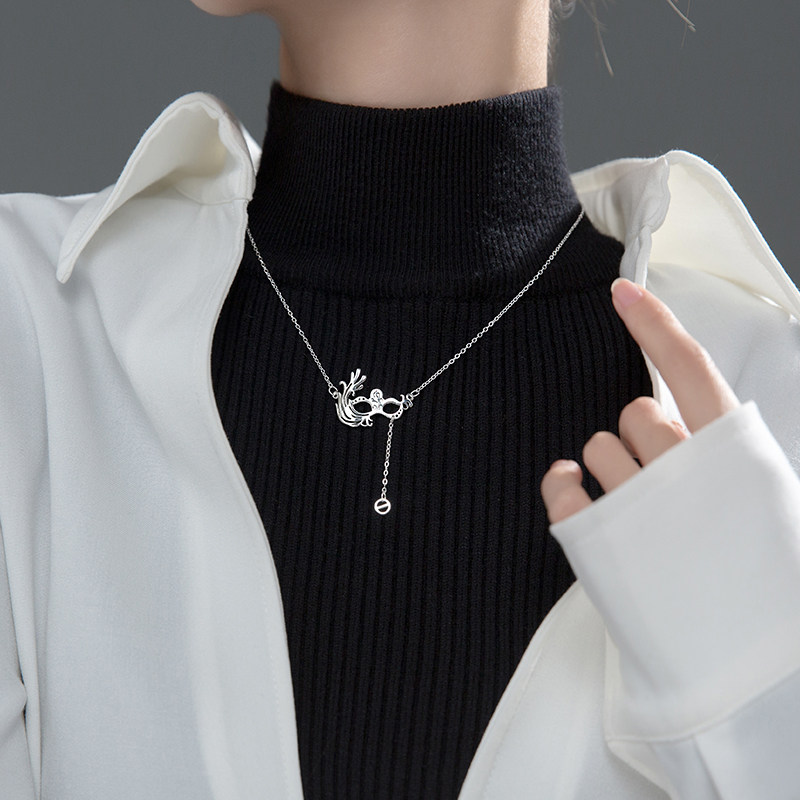 Ai Luoqi 925 Silver Necklace Pendant Korean Edition personality fashion Dance mask Nested chain temperament Kamen Clavicle chainin the Accessories/Fashion Jewelry, Pendant/Pendant  category - from Buy2taobao.com to provide professional Taobao agent buy service