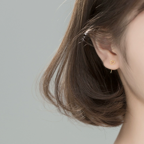 Маленькие серьги, серебро 925 пробы, в корейском стиле, простой и элегантный дизайн