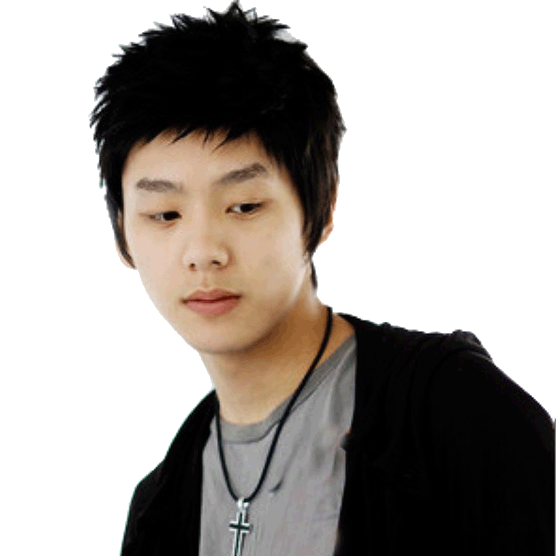 男士真发男式蓬松短发斜刘海假发