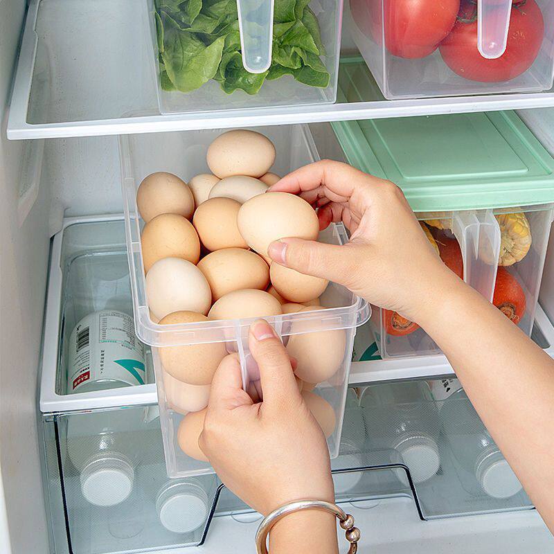 冰箱收纳盒带盖大容量存放盒家用大号冷冻厨房鸡蛋盒保鲜储物透明