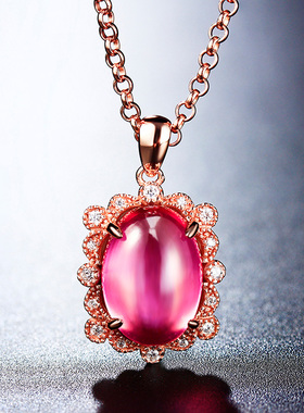 925银天然托帕石吊坠礼物送闺蜜