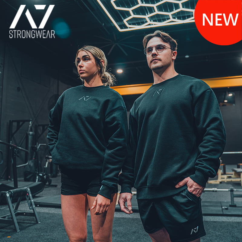 A7圆领卫衣暗影黑力量举加绒美国深蹲卧推硬拉True-Fit FLXcrw