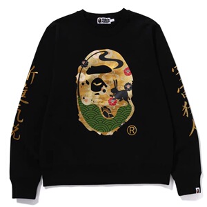 BAPE 套头卫衣 中秋限定月兔大猿头金箔印 日本代购 MOON JAPAN