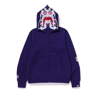 BAPE 连帽卫衣 虎头字母刺绣拉链开衫 休闲潮牌 日本代购 TIGER