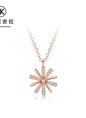 幸运吉拉LUCKY KILA旋转镶钻雪花项链不掉色高级感百搭闺蜜锁骨链