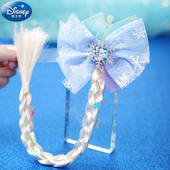 迪士尼儿童发夹辫马尾辫蝴蝶结爱莎公主头饰假发2026新款 发饰套装