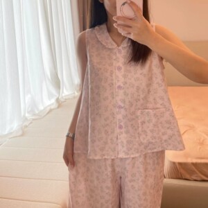 纯棉双层纱亲肤透气居家服睡衣
