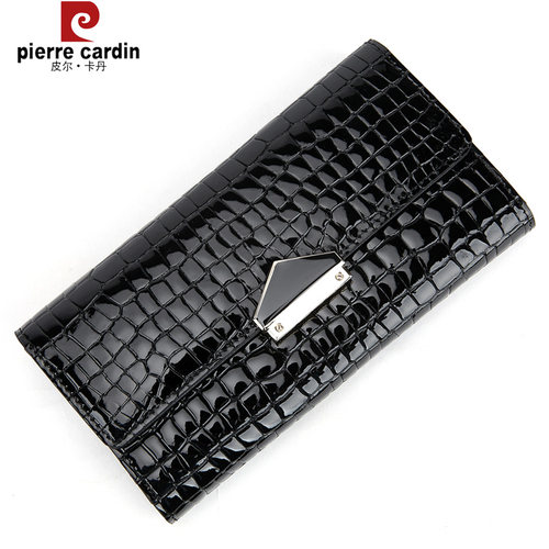 皮尔卡丹钱包女真皮女女款手包