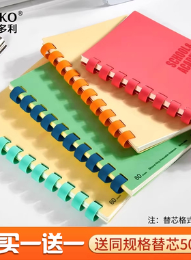 维克多利笔记本A5不咯手记事本线圈本B5学生用小清新活页软线圈本手账本网格横线螺旋本子不硌手胶圈笔记本