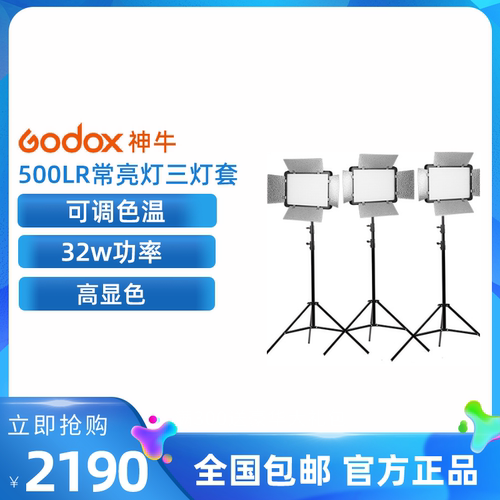 神牛LED500LR常亮灯摄影套装无频闪太阳灯补光灯录像摄影灯影室灯