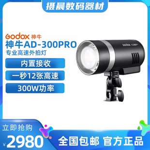 神牛godox AD300pro保温杯款户外摄影高速无线TTL外拍灯 锂电池