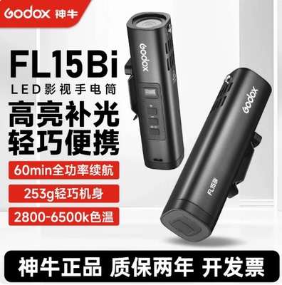 Godox神牛FL15Bi摄影手电筒防水防尘冷暖双色温可调影视摄像户外