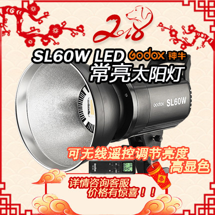 神牛SL60W摄影灯太阳灯儿童录像拍摄LED柔光灯常亮灯主播补光灯