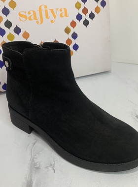 Safiya索菲娅品牌断码撤柜真皮女靴休闲厚底圆头侧拉链马丁靴短靴