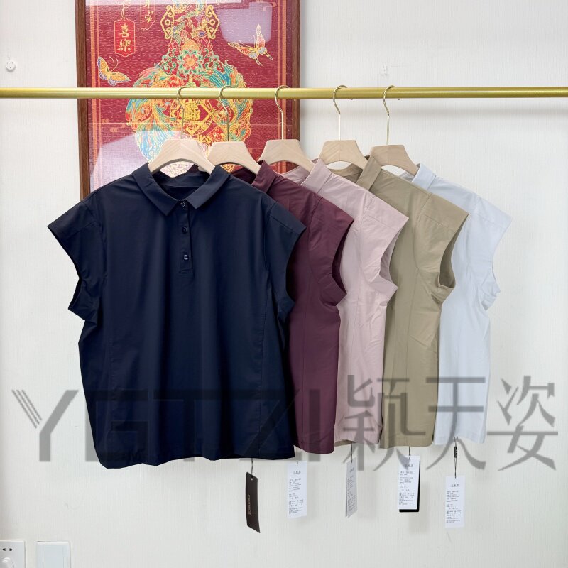 菲玛掂夏季显瘦翻领套头女T恤